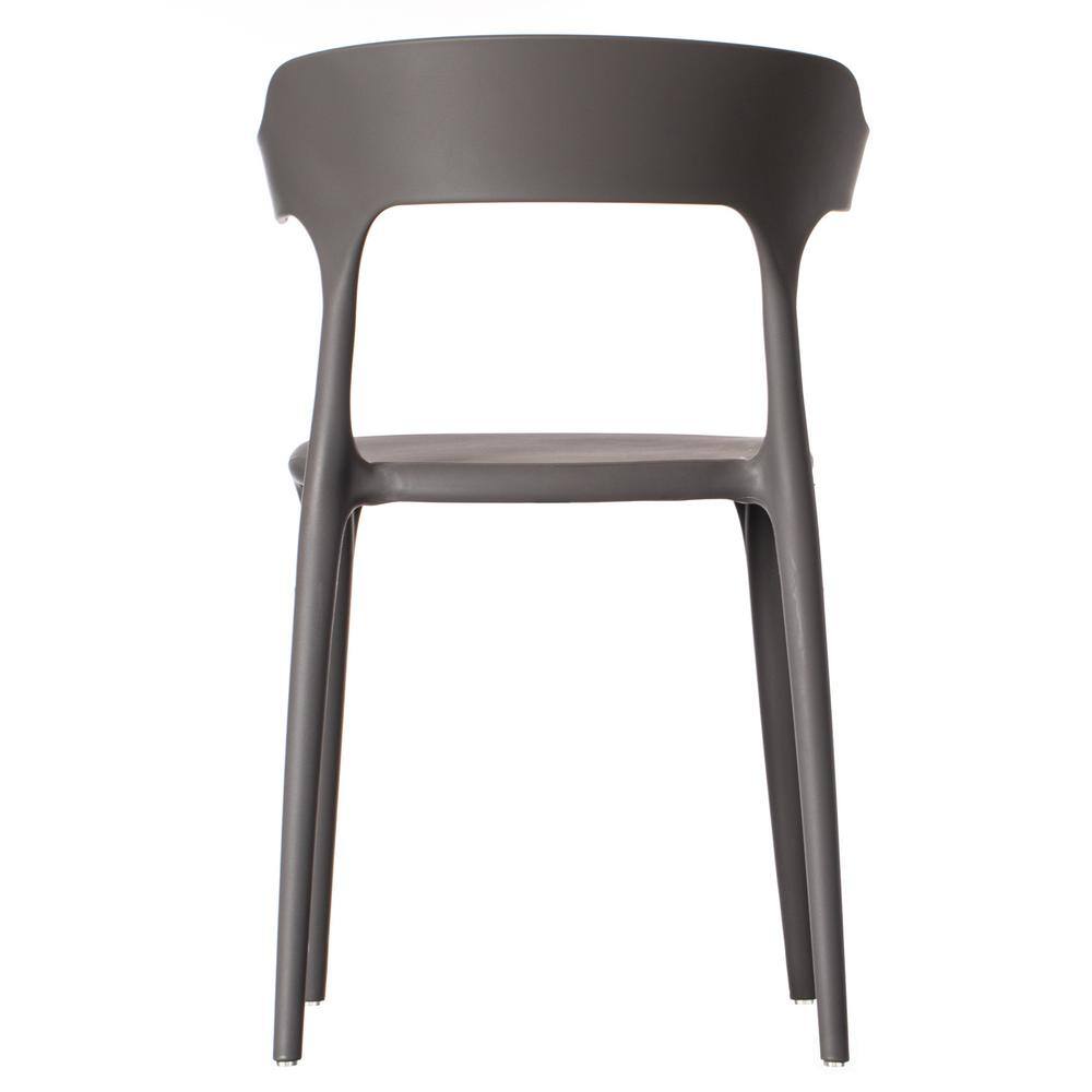 Scandi-Inspired Matte Gray Stackable Plastic Dining Chair