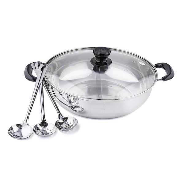 Tayama 11 in./28 cm 4 qt. Stainless Steel Shabu Hot Pot with