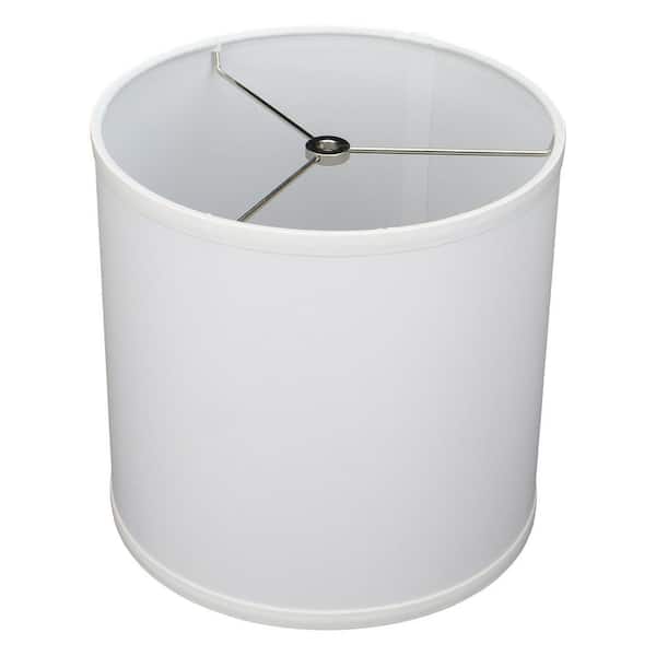 FenchelShades.com Fenchel Shades 10 in. Top Diameter x 10 in. H x 10 in. Bottom Diameter White Fabric Drum Lamp Shade Spider Attachment