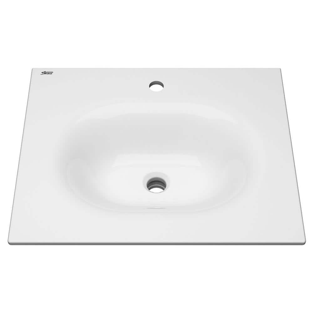 Studio S 24'' White Ceramic Rectangular Bathroom Sink