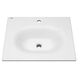 Studio S 24 in. Bathroom Vanity Sink Top with Single Faucet Hole in White