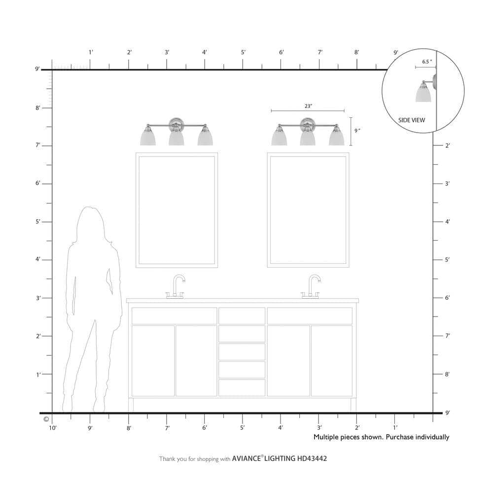 Somerville 23" Brushed Nickel 3-Light Vanity with Satin Opal White Glass