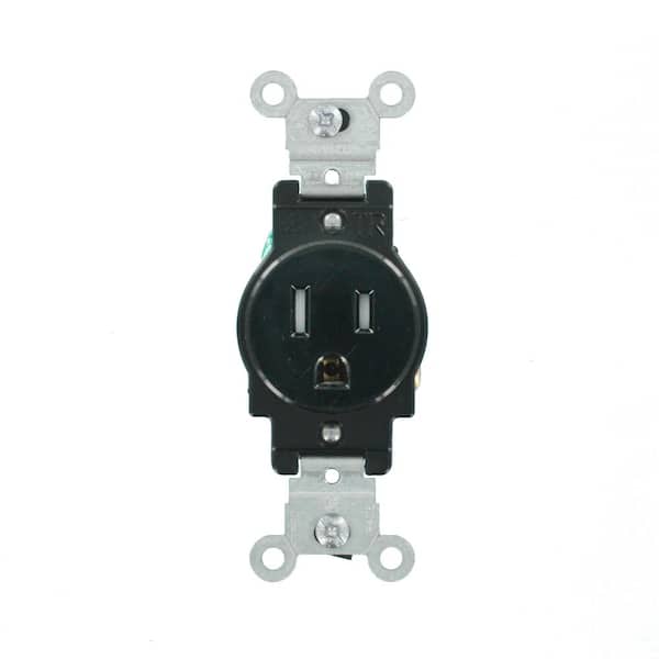15 Amp 125 V Tamper Resistant Single Outlet/Receptacle, Black (1-Pack) T5015-E