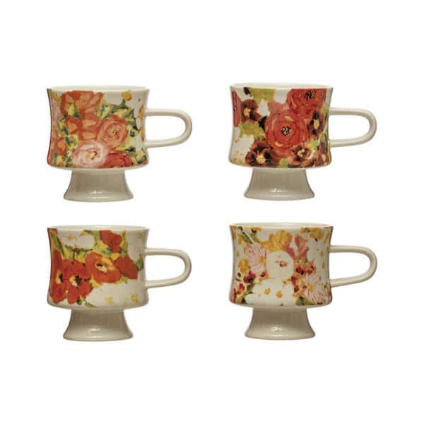 Storied Home 12 oz. Multi-Color Stoneware Mug (Set of 4)