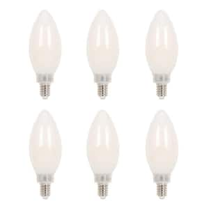 60-Watt Equivalent B11 Dimmable Soft White E12 Edison Filament LED Light Bulb 3000K (6-Pack)