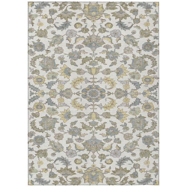Chantille Machine Washable Indoor/Outdoor Abstract ACN2473 Ivory 5 ft. x 7 ft. 6 in. Area Rug