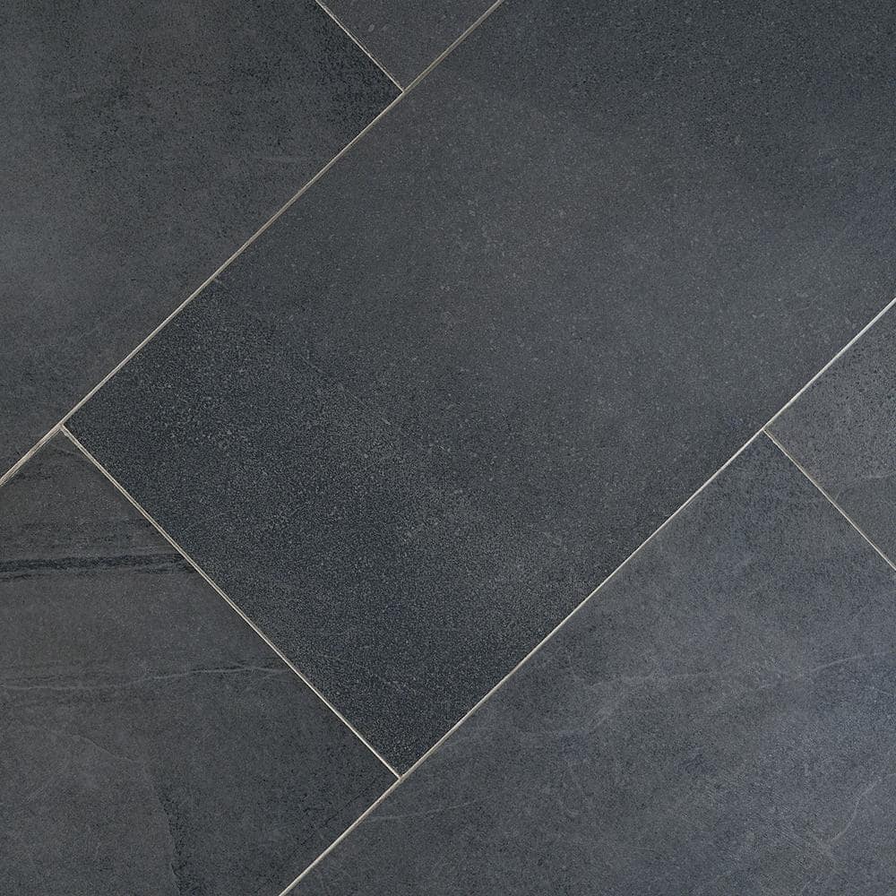 Copley Black 12" x 24" Matte Porcelain Stone Look Tile