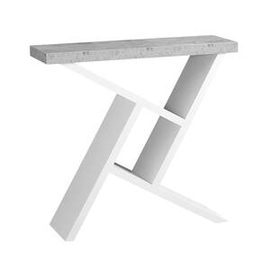 Jasmine 34 in. White, Grey, Particle Board, Hollow-Core Accent Table
