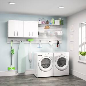 Modular Laundry Room Storage Set with Accessories in White (2-Piece)