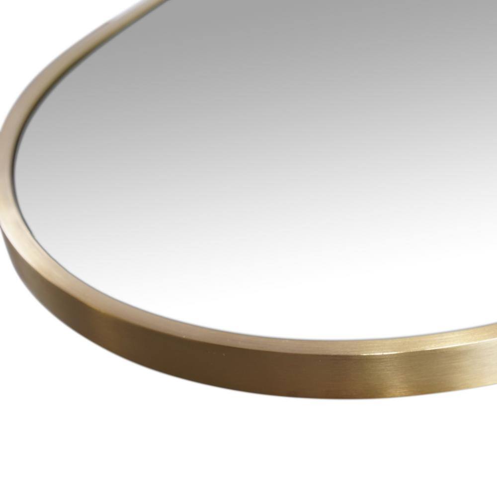 Satin Brass Full Length Rectangular Wood Mirror 28" x 20"