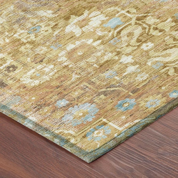 Chantille Machine Washable Indoor/Outdoor Abstract ACN2782 Gold 2 ft. x 3 ft. Accent Rug