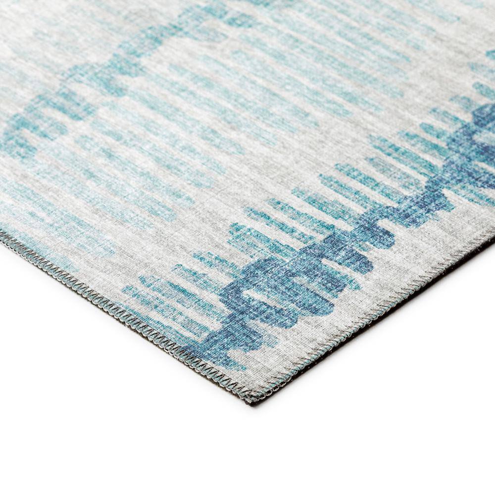 Blue Chenille Flat Woven Non-Slip Accent Rug