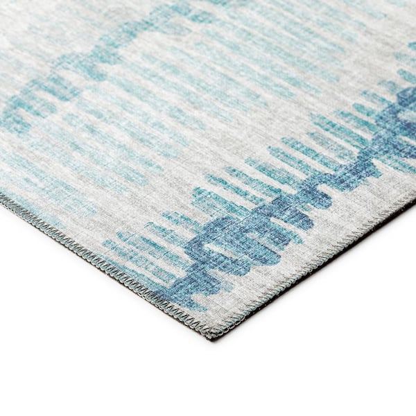 Rylee Blue 3 ft. x 5 ft. Geometric Indoor/Outdoor Area Rug