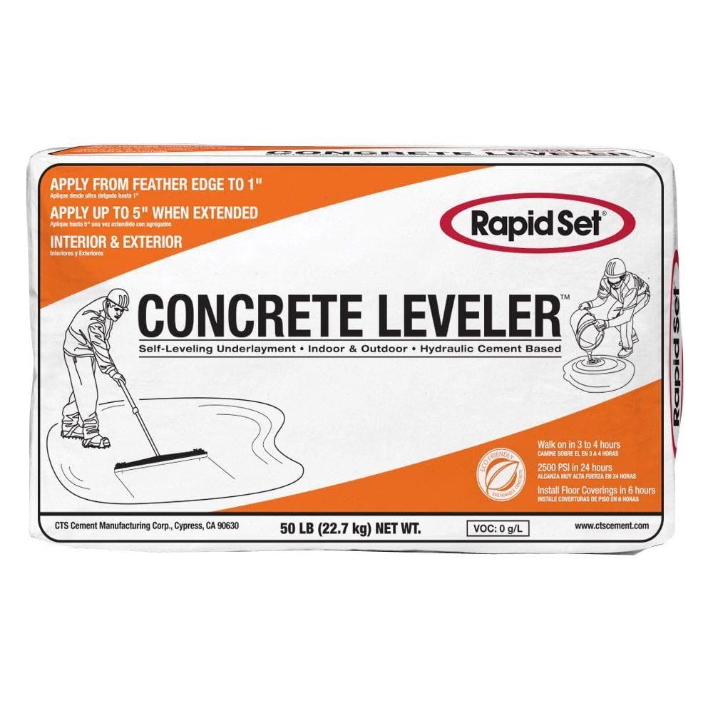 Rapid Set 50 Lb Cts Concrete Leveler, Quikrete Fastset Gray Self Leveling Floor Resurfacer