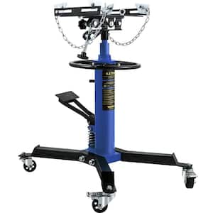 Transmission Jack 1100 lbs. Hydraulic Telescopic Floor Jack Stand 2-Stage w/ Foot Pedal 360-Degree Wheel for Garage Shop