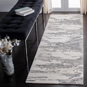 Abstract Charcoal/Ivory 2 ft. x 12 ft. Abstract Sky Runner Rug