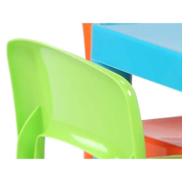 Tot Tutors Kids Plastic and 4 Chairs Set, Vibrant Ensemble Table