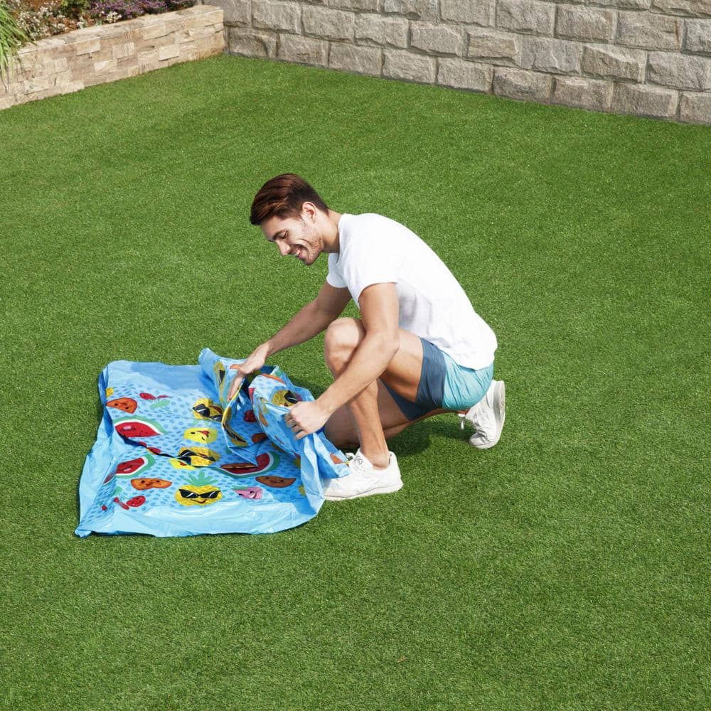 8 ft. x 8 ft. Round 20 in. Deep Above Ground Kiddie Pool with Shaded Canopy