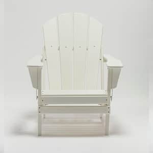 Classic White Folding Plastic Outdoor Adirondack Chair for Garden Porch Patio Deck Accent Furniture
