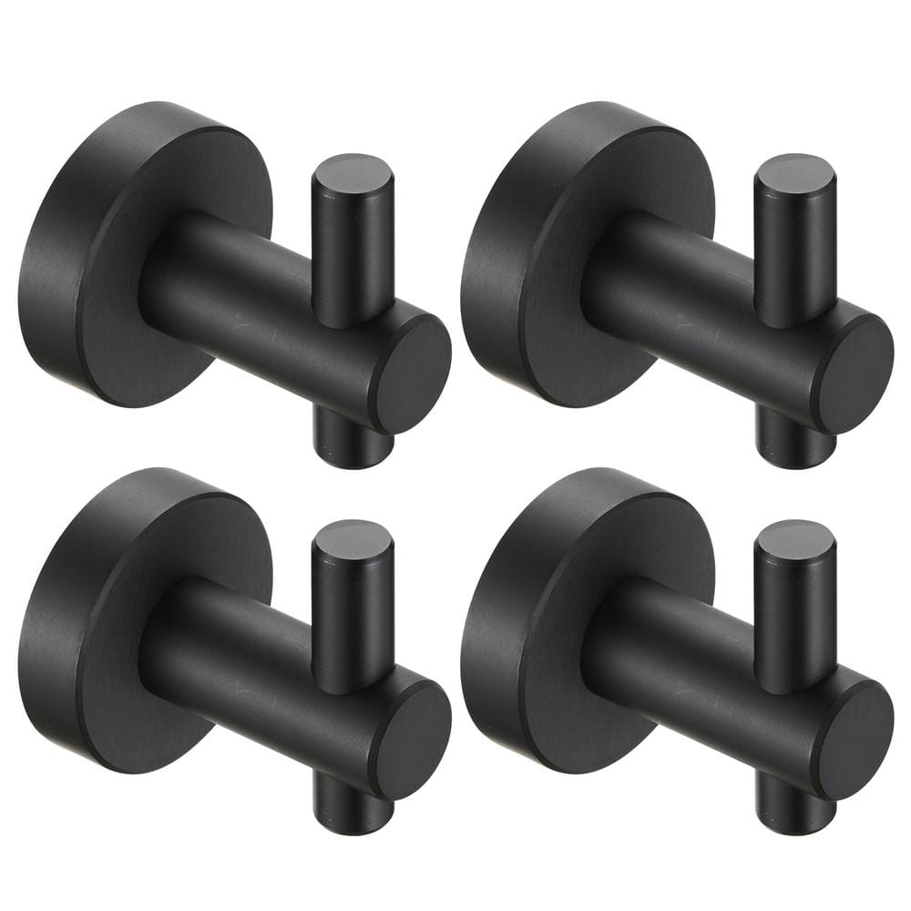 Heemli Round 4Piece WallMounted Bathroom Robe Knob Hook and Towel