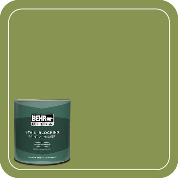 BEHR ULTRA 1 qt. #M360-6 Bold Avocado Extra Durable Semi-Gloss Enamel Interior Paint & Primer
