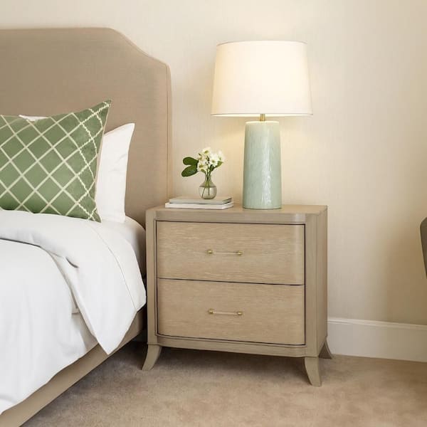 Fea Natural Oak Brown 2-Drawer 17 in. W Nightstand