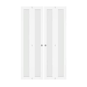 TENONER 48 in x 80 in (Double Doors) Frosted glass Single Glass Panel ...