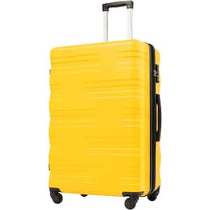 24 in. Yellow Spinner Wheels, Rolling and Lockable Handle Suitcase