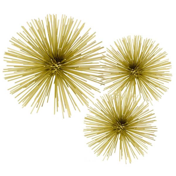 HomeRoots Rosemary Abstract Antique Gold Urchin Medium Sphere