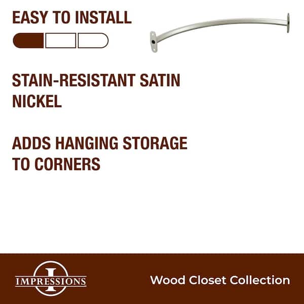 Impressions 23 in. Corner Rounder Nickel Closet Rod