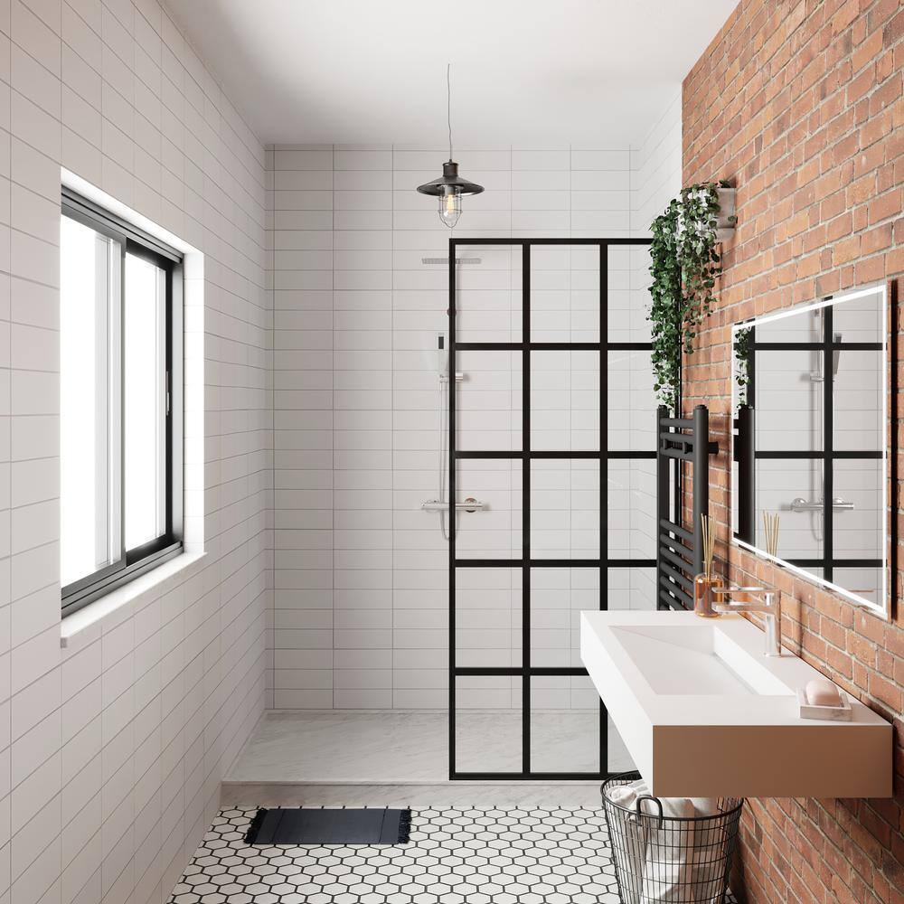 48" White Wall-Mounted Rectangular Stone Bathroom Sink