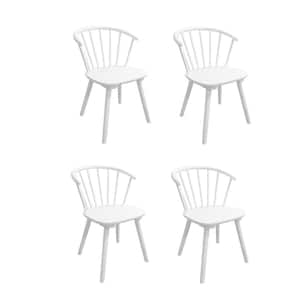 Winson White Solid Wood Talia Dining Chair Windsor Back Farmhouse Spindle Dining Chair Side Chair Set of 4