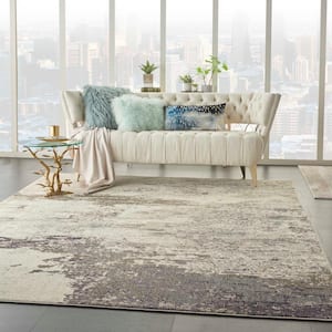 Celestial Ivory/Grey 8 ft. x 11 ft. Abstract Modern Area Rug