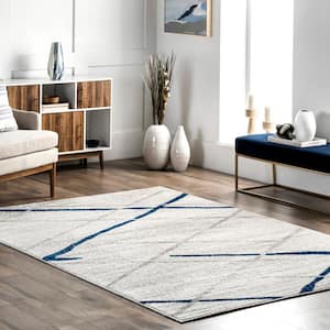 Thigpen Contemporary Blue Gray 5 ft. x 8 ft. Area Rug