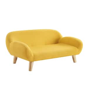 Akkeri Medium Yellow Fabric Cat Couch