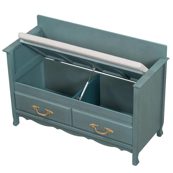 42 in. W x 17.5 in. D x 29.9 in. H Bathroom Green Linen Cabinet