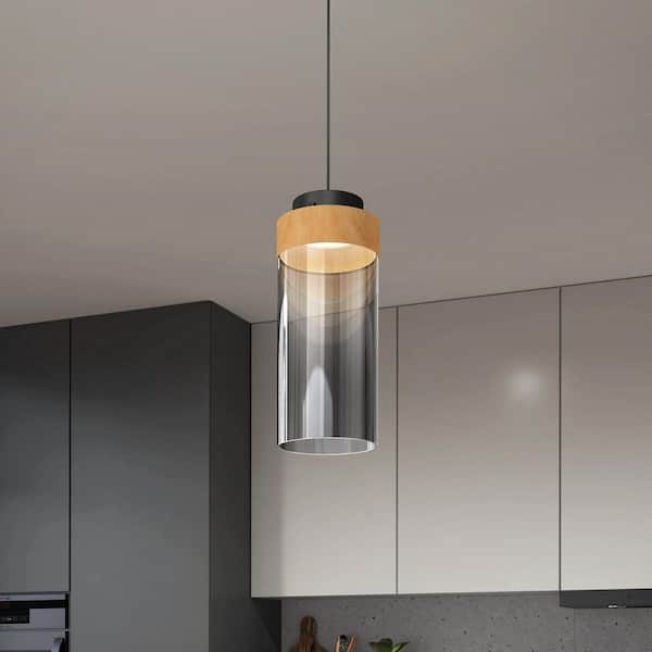■LIGHTYEARS■ミンガス　ペンダントライト　ダークグレー　北欧　シンプル Artika Hanson 14-Watt 1-Light Modern Black and Wood 5CCT