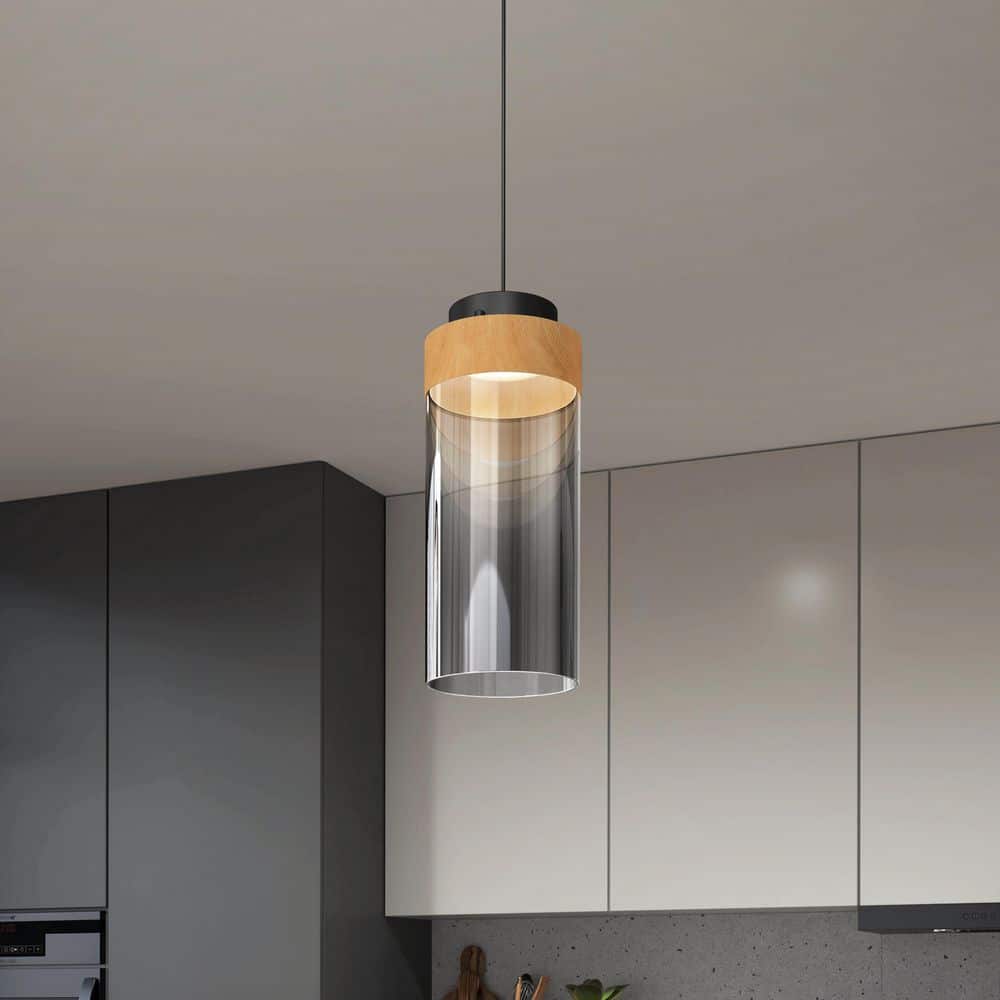 Artika Hanson 14-Watt 1-Light Modern Black and Wood 5CCT
