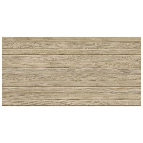 Merola Tile Woodstrip Roble 11-3/4 in. x 23-1/2 in. Ceramic Wall Tile (15.44 sq. ft./Case)