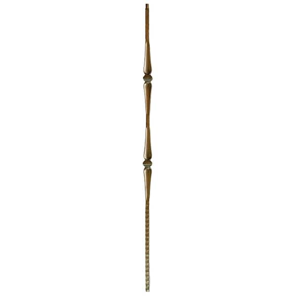 WM Coffman 44 in. x 9/16 in. Oil Rubbed Bronze Gothic Spoons with Double Knuckle Hollow Iron Baluster
