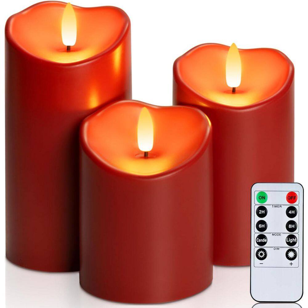 Pillar Candles Raycare Flameless Candles Battery Operated With Remote Timer, Acrylic Flickering LED Pillar Candle For Halloween Decoration, Home Decor, Gift For Flameless Candles With Remote