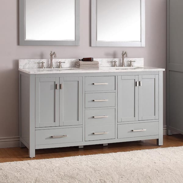Modero 60 in. Bath Vanity Cabinet without Top in Chilled Gray