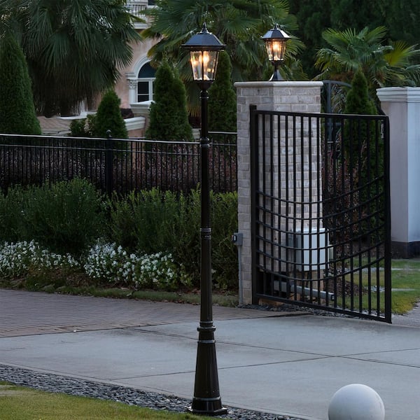 GAMA SONIC Windsor Bulb 1-Light Black Modern Outdoor Waterproof