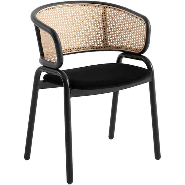 Leisuremod Ervilla Black Velvet Dining Chair