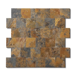 Marble Collection Rusty Slate 12 in. x 12 in. PVC Peel and Stick Tile (5 sq. ft./5-Sheets)