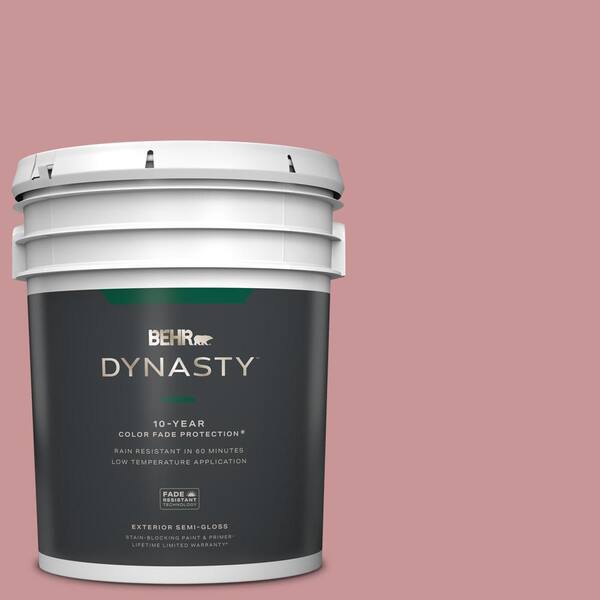 BEHR DYNASTY 5 gal. #S140-4 Minstrel Rose Semi-Gloss Enamel Exterior  Stain-Blocking Paint & Primer 565405 - The Home Depot