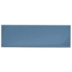 Remington Blue 3.93 in. x 11.81 in. Polished Porcelain Wall Bullnose Tile