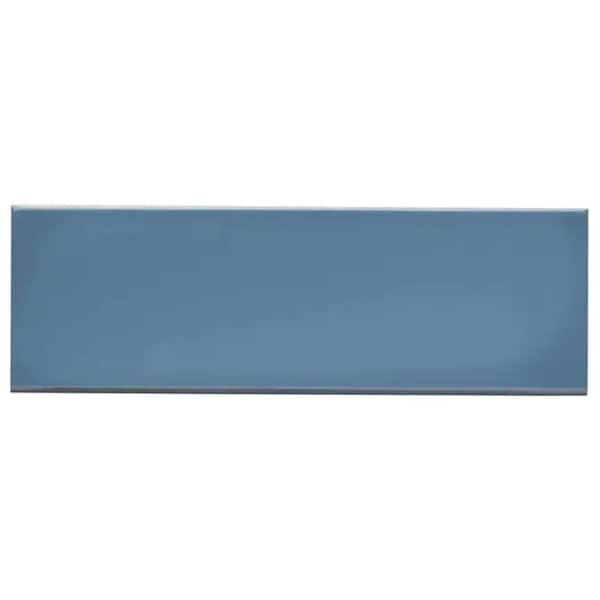 Ivy Hill Tile Remington Blue 3.93 in. x 11.81 in. Polished Porcelain Wall Bullnose Tile