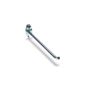 6 in. Single Rod 30 Degree Bend 1/4 in. Dia Zinc Plated Steel Pegboard Hook (10-Pack)