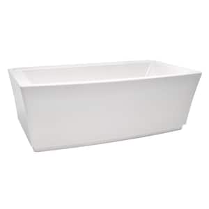 Townsend 68 in. 36 in. Soaking Bathtub with Center Hand Drain in White
